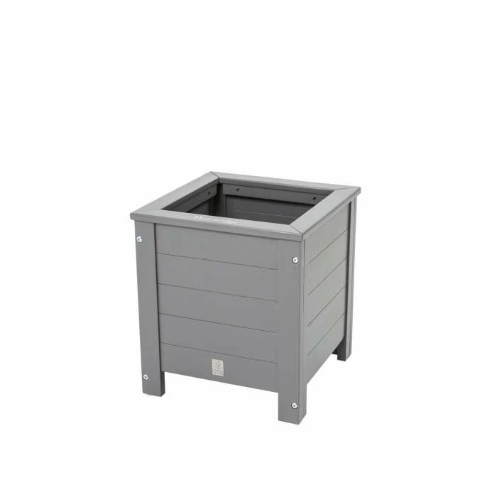 Norfolk Leisure Grigio Wooden Square Planter in Grey 4 Norfolk Leisure Grigio Wooden Square Planter in Grey - Image 2