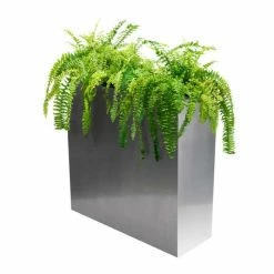 89cm Zinc Tall Trough Planter with Insert in Silver - By Primrose™ -Planters Outlet Store PP1771M add image 1 6bf9