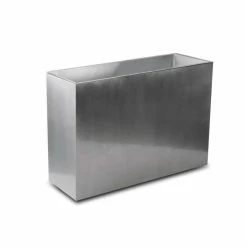 89cm Zinc Tall Trough Planter with Insert in Silver - By Primrose™ -Planters Outlet Store PP1771M add image 2 0e86