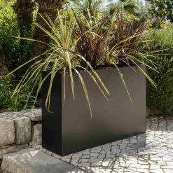 89cm Black Zinc Tall Trough Planter with Insert - By Primrose™ -Planters Outlet Store PP1772M add image 5 aa36