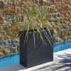 80cm Black Zinc Tall Trough Planter With Insert - By Primrose™ 1 80cm Black Zinc Tall Trough Planter With Insert - By Primrose™ -Planters Outlet Store PP1772S main image 80cc