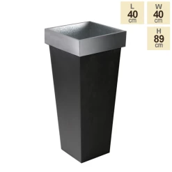 H89cm Zinc Tall Flared Square Planter - By Primrose™ -Planters Outlet Store PP1775M main image 2e31