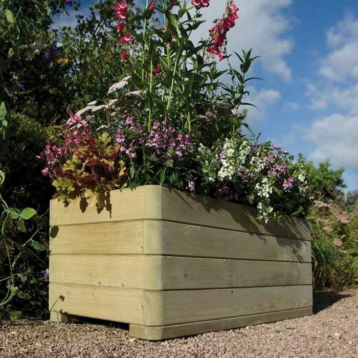W1m (3ft 3in) Wooden Rectangular Marberry Planter by Rowlinson® 4 W1m (3ft 3in) Wooden Rectangular Marberry Planter by Rowlinson® - Image 2