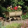 W1.07m (3ft 6in) Wooden Marberry Barrel Planter by Rowlinson®