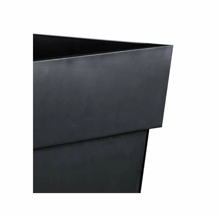 H70cm Black Zinc Tall Flared Square Planter - By Primrose™ 4 H70cm Black Zinc Tall Flared Square Planter - By Primrose™ - Image 2