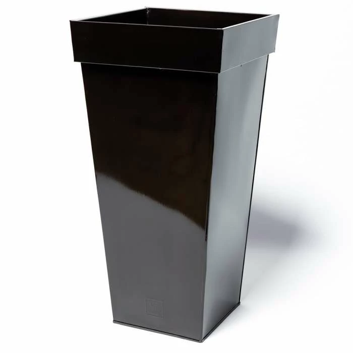 H80cm Mocha Brown Zinc Tall Flared Square Planter - By Primrose™ 7 H80cm Mocha Brown Zinc Tall Flared Square Planter - By Primrose™ - Image 5