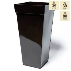 H80cm Mocha Brown Zinc Tall Flared Square Planter - By Primrose™ 13 H80cm Mocha Brown Zinc Tall Flared Square Planter - By Primrose™ -Planters Outlet Store PP1891L main image cce4