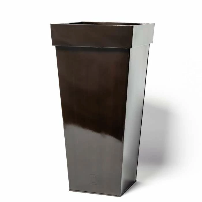 H70cm Mocha Brown Zinc Tall Flared Square Planter - By Primrose™ 7 H70cm Mocha Brown Zinc Tall Flared Square Planter - By Primrose™ - Image 5