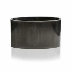 W60cm Platinum Low Oval Zinc Galvanised Planter - By Primrose™ -Planters Outlet Store PP1975 add image 4 15c4