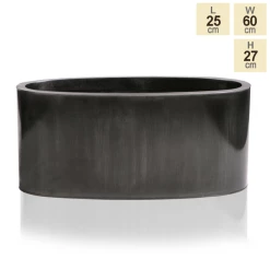 W60cm Platinum Low Oval Zinc Galvanised Planter - By Primrose™ -Planters Outlet Store PP1975 main image 6eb3