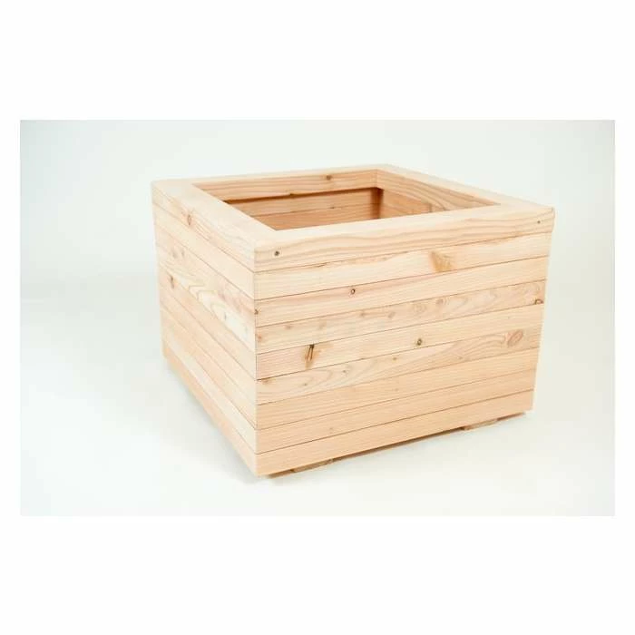 48cm Larch Wood Medium Square Planter 3 48cm Larch Wood Medium Square Planter
