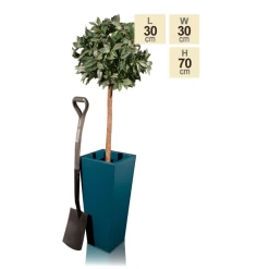 H70cm Zinc Galvanised Teal Flared Square Planter - By Primrose™ -Planters Outlet Store PP2640M main image 6af9