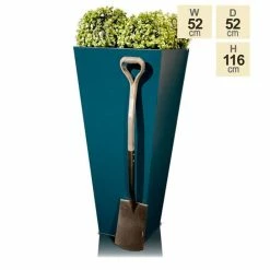 H116cm Zinc Galvanised Teal Flared Square Planter - By Primrose™ 7 H116cm Zinc Galvanised Teal Flared Square Planter - By Primrose™ -Planters Outlet Store PP2640XL main image c5bc