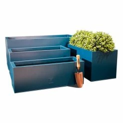 100cm Zinc Galvanised Teal Trough Planter - By Primrose™ 8 100cm Zinc Galvanised Teal Trough Planter - By Primrose™ -Planters Outlet Store PP2641XL add image 1 627a