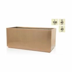 100cm Zinc Galvanised Kick-Bottom Trough Planter in Copper by Primrose™ 9 100cm Zinc Galvanised Kick-Bottom Trough Planter in Copper by Primrose™ -Planters Outlet Store PP2827L main image 6aab