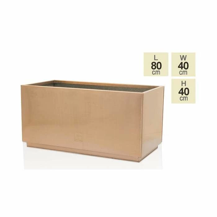 80cm Zinc Galvanised Kick-Bottom Trough Planter in Copper by Primrose™ 5 80cm Zinc Galvanised Kick-Bottom Trough Planter in Copper by Primrose™ - Image 3