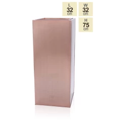 H75cm Zinc Galvanised Tall Copper Cube Planter With Insert - By Primrose™ -Planters Outlet Store PP2828MI main image 0a87