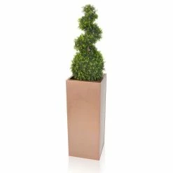 H50cm Zinc Galvanised Tall Cube Planters in Copper - By Primrose™ -Planters Outlet Store PP2828S add image 3 cca3