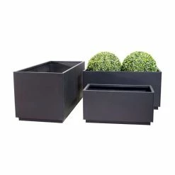 60cm Zinc Galvanised Kick-Bottom Trough Planter in Black by Primrose™ 15 60cm Zinc Galvanised Kick-Bottom Trough Planter in Black by Primrose™ -Planters Outlet Store PP3006S add image 5 36ec