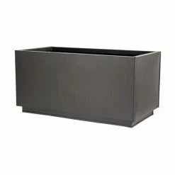 Planters Outlet Store 25 60cm Zinc Galvanised Kick-Bottom Trough Planter in Black by Primrose™