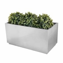 60cm Zinc Galvanised Kick-Bottom Trough Planter in Silver by Primrose™ -Planters Outlet Store PP3007L feed image 4ab4