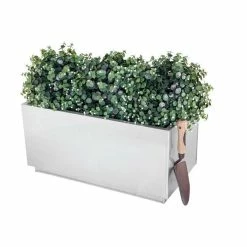 60cm Zinc Galvanised Kick-Bottom Trough Planter in Silver by Primrose™ -Planters Outlet Store PP3007S add image 3 7d9b