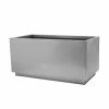 60cm Zinc Galvanised Kick-Bottom Trough Planter in Silver by Primrose™