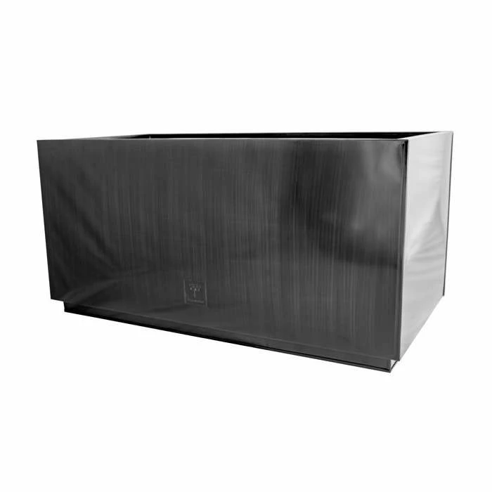 100cm Zinc Galvanised Kick-Bottom Trough Planter in Platinum by Primrose™ 3 100cm Zinc Galvanised Kick-Bottom Trough Planter in Platinum by Primrose™