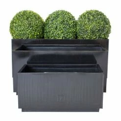 60cm Zinc Galvanised Kick-Bottom Trough Planter in Platinum by Primrose™ -Planters Outlet Store PP3008S add image 2 f78e