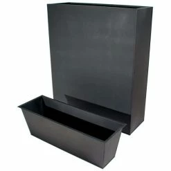 H90cm Black Zinc Tall Trough Planter with Insert - By Primrose™ -Planters Outlet Store PP3009 add image 3 5a76