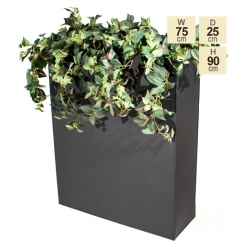 H90cm Black Zinc Tall Trough Planter with Insert - By Primrose™ -Planters Outlet Store PP3009 main image 79a8