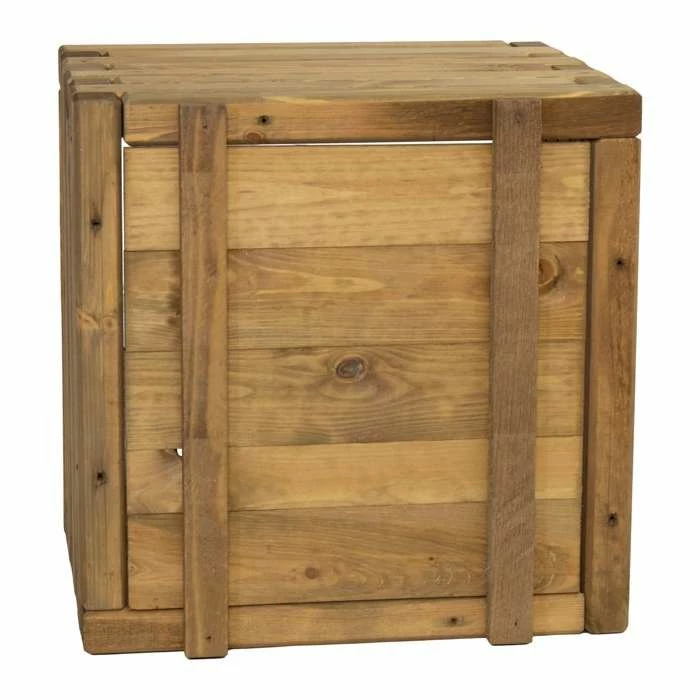 60cm Large Wooden Pine Raised Cube Planter 6 60cm Large Wooden Pine Raised Cube Planter - Image 4