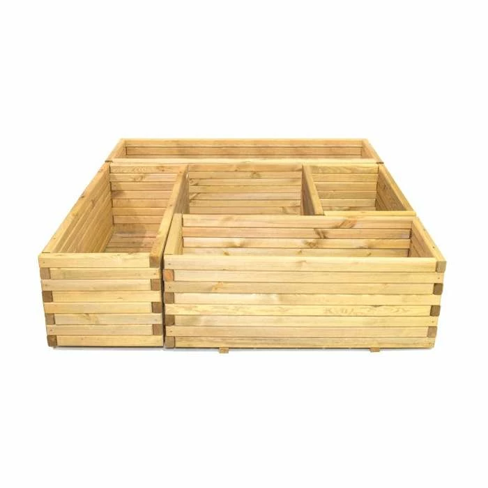 60cm Large Wooden Pine Raised Cube Planter 7 60cm Large Wooden Pine Raised Cube Planter - Image 5