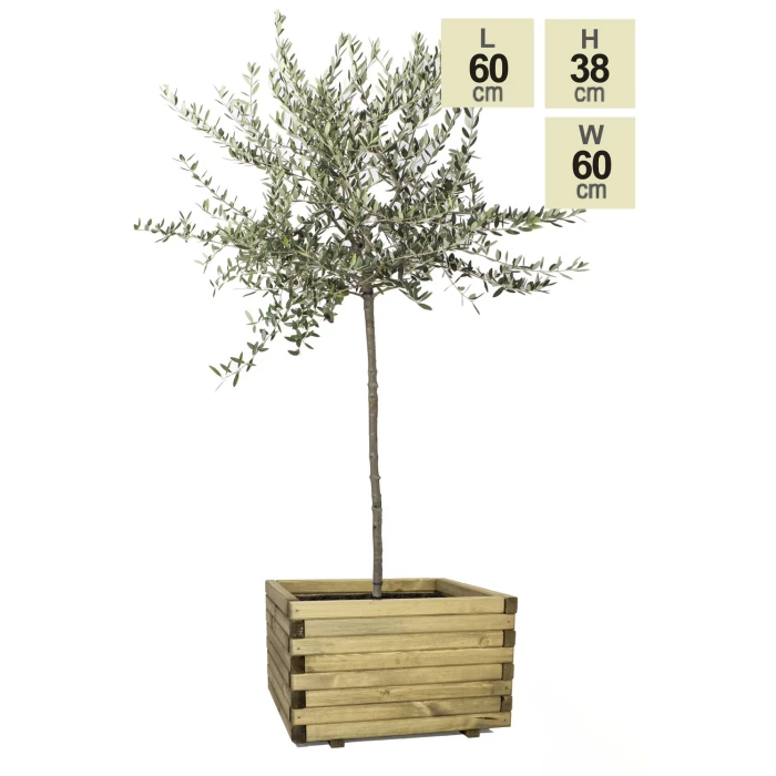 60cm Large Wooden Pine Raised Cube Planter 9 60cm Large Wooden Pine Raised Cube Planter - Image 7