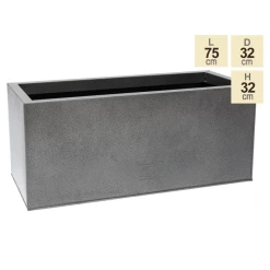 75cm Trough Zinc Silver & Black Textured Dipped Galvanised Planter -Planters Outlet Store PP40760 main image 3fbc