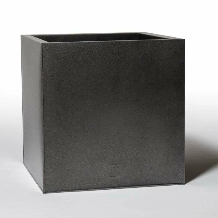 60cm Cube Zinc Silver & Black Textured Dipped Galvanised Planter 4 60cm Cube Zinc Silver & Black Textured Dipped Galvanised Planter - Image 2
