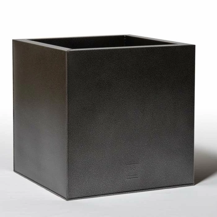 50cm Cube Zinc Silver & Black Textured Dipped Galvanised Planter 3 50cm Cube Zinc Silver & Black Textured Dipped Galvanised Planter