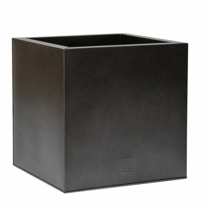 50cm Cube Zinc Silver & Black Textured Dipped Galvanised Planter 7 50cm Cube Zinc Silver & Black Textured Dipped Galvanised Planter - Image 5