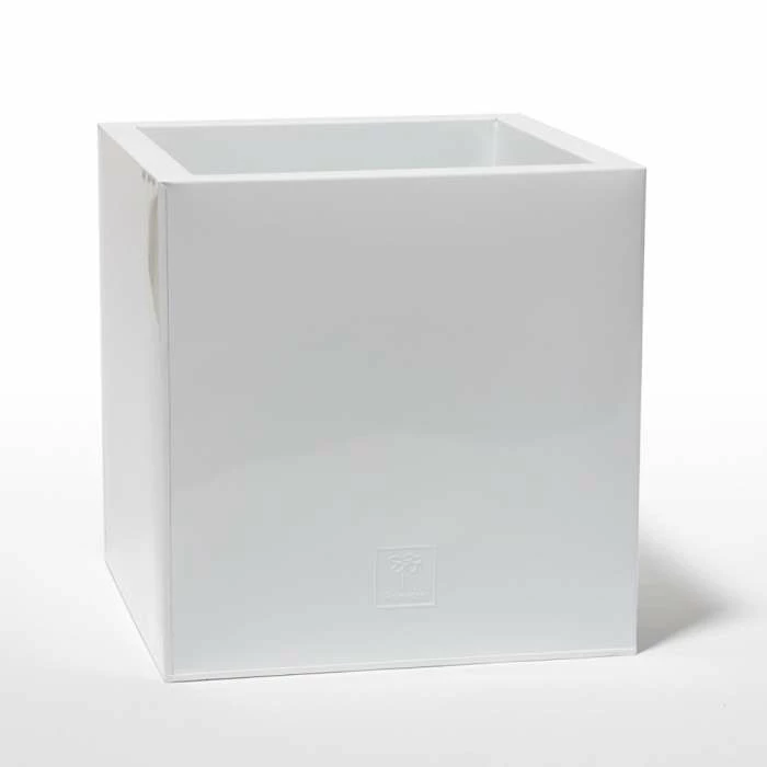 40cm Cube Zinc White Gloss Dipped Galvanised Planter 3 40cm Cube Zinc White Gloss Dipped Galvanised Planter