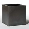 40cm Cube Zinc Silver & Black Textured Dipped Galvanised Planter -Planters Outlet Store PP40769 add image 1 39ea