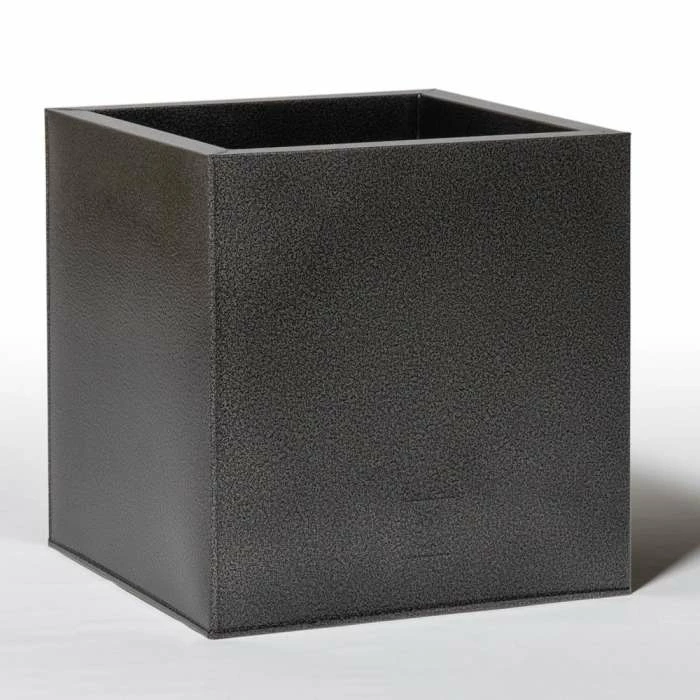 40cm Cube Zinc Silver & Black Textured Dipped Galvanised Planter 3 40cm Cube Zinc Silver & Black Textured Dipped Galvanised Planter