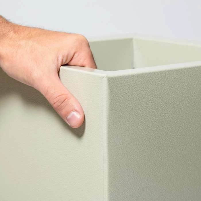 90cm Flared Square Zinc Ivory Textured Dipped Galvanised Planter 3 90cm Flared Square Zinc Ivory Textured Dipped Galvanised Planter