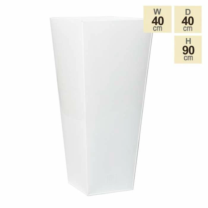 90cm Flared Square Zinc White Gloss Dipped Galvanised Plante 7 90cm Flared Square Zinc White Gloss Dipped Galvanised Plante - Image 5