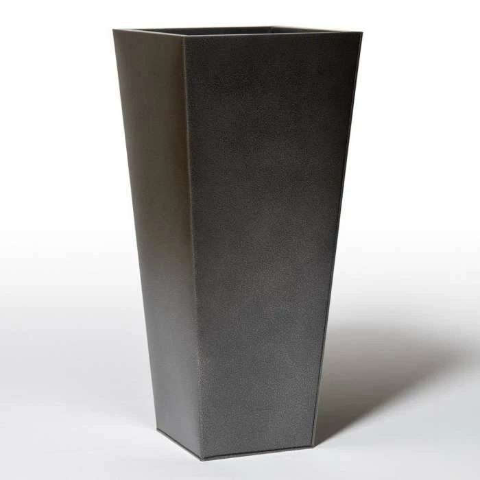 90cm Flared Square Zinc Silver & Black Textured Dipped Galvanised Planter 3 90cm Flared Square Zinc Silver & Black Textured Dipped Galvanised Planter