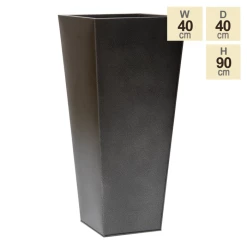 90cm Flared Square Zinc Silver & Black Textured Dipped Galvanised Planter 11 90cm Flared Square Zinc Silver & Black Textured Dipped Galvanised Planter -Planters Outlet Store PP40772 main image 2393