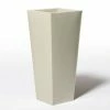 70cm Flared Square Zinc Ivory Textured Dipped Galvanised Planter 1 70cm Flared Square Zinc Ivory Textured Dipped Galvanised Planter -Planters Outlet Store PP40773 add image 1 f020