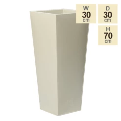 70cm Flared Square Zinc Ivory Textured Dipped Galvanised Planter -Planters Outlet Store PP40773 main image b28a
