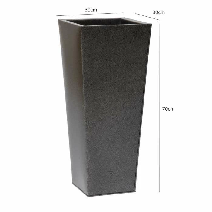 70cm Flared Square Zinc Silver & Black Textured Dipped Galvanised Planter 6 70cm Flared Square Zinc Silver & Black Textured Dipped Galvanised Planter - Image 4