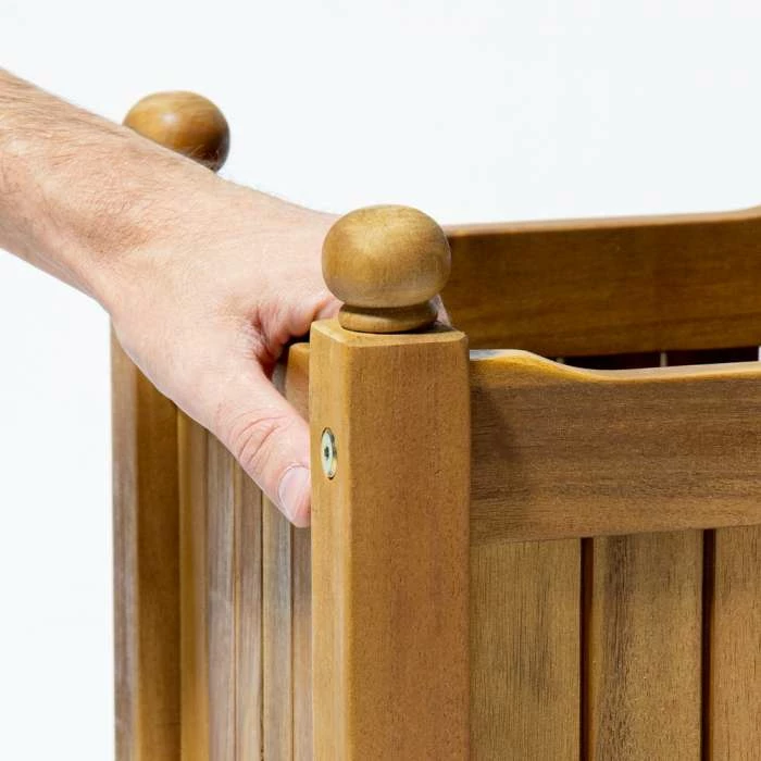 30cm Cube Hardwood Planter 4 30cm Cube Hardwood Planter - Image 2