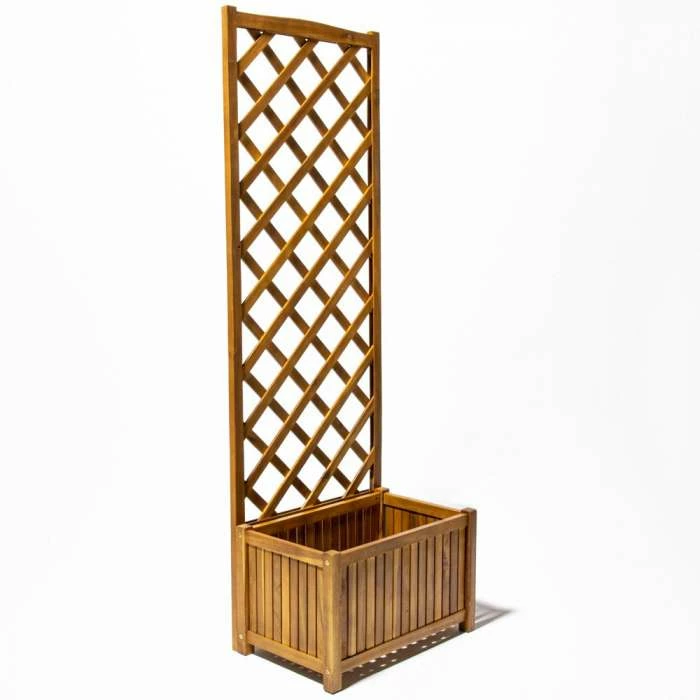 80cm Trough With Trellis Hardwood Planter 4 80cm Trough With Trellis Hardwood Planter - Image 2